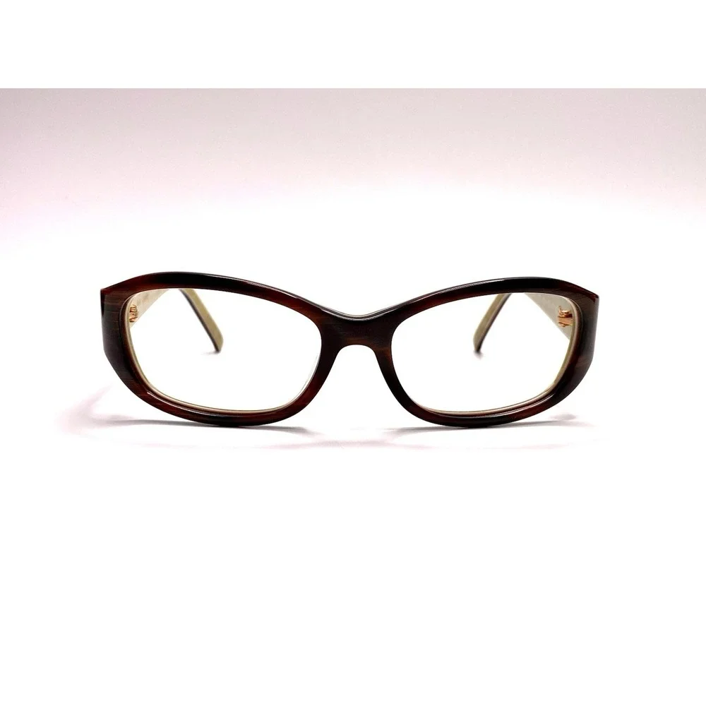 NEW Kate Spade NY Brown Oval Wrap Glasses Green Interior Italy DEE/S 54 17 120